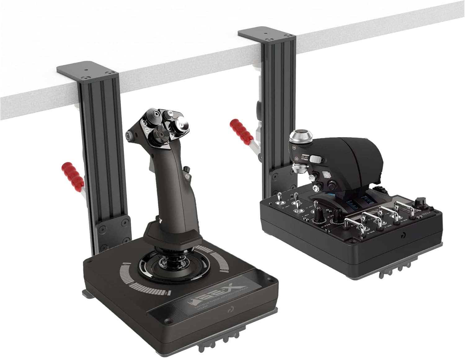 Hikig Desk Mount for Joystick and HOTAS - Compatible With Logitech X52/X52 Pro/X56/X56 Rhino, Thrustmaster T. Flight/T.16000M FCS/TCA Officer Pack Airbus Edition, VKB - 2 Pack