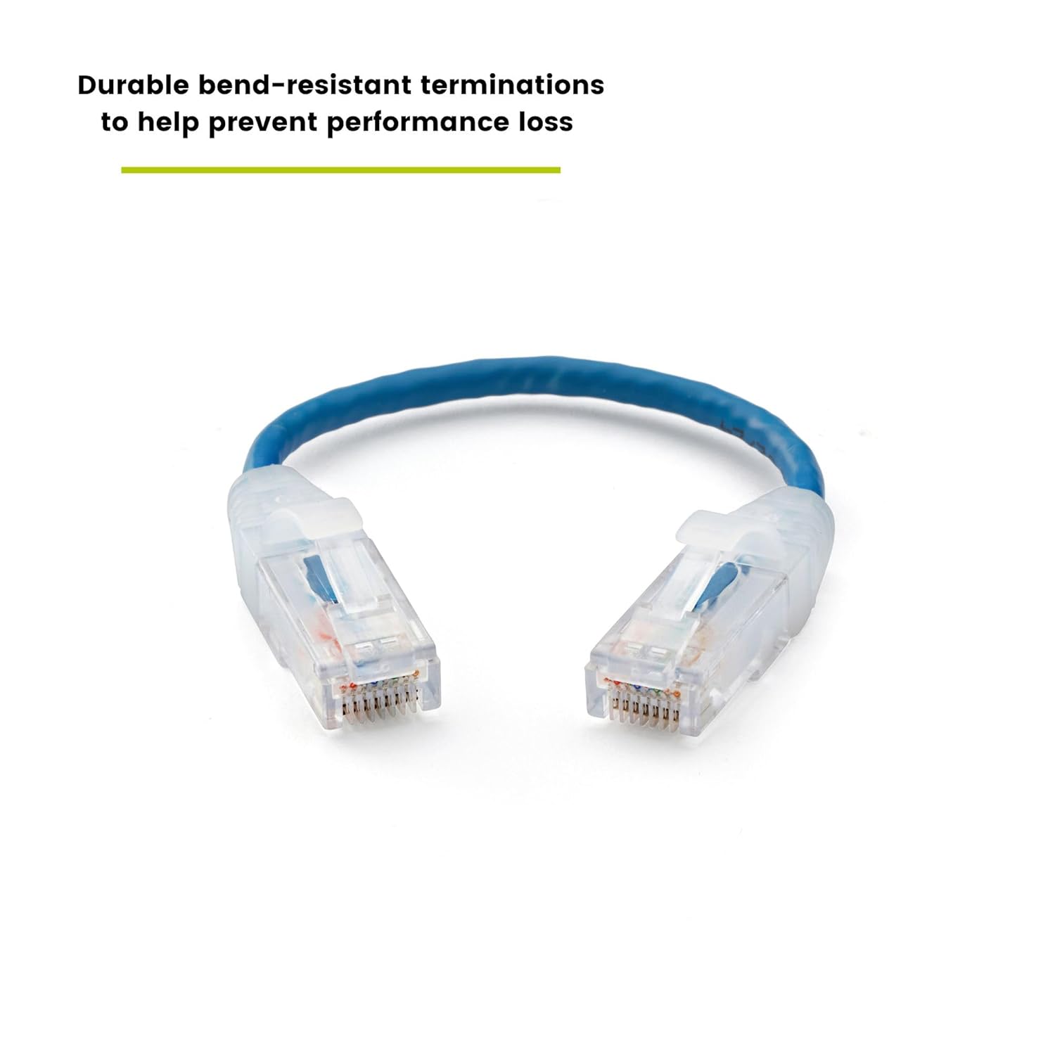 TRUECABLE Cat6 Component Rated Patch Cable, Unshielded (U/UTP), 6in, Blue, 28AWG Solid Copper, Snagless 10G High-Speed Ethernet Cable, PoE++ 4PPoE 100W, UL Listed, RoHS-3, 1 Pack
