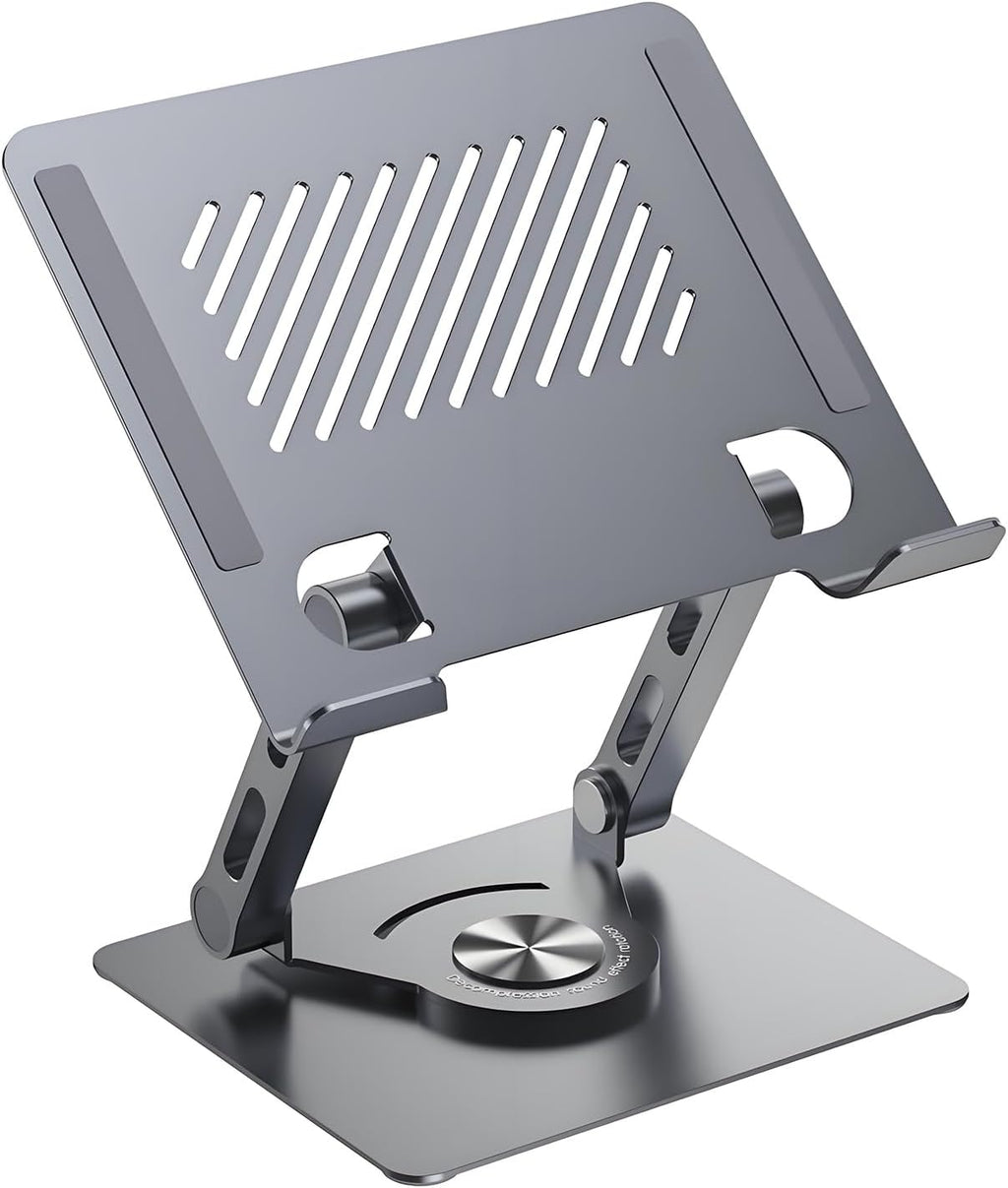 360° Rotating Tablet Stand - Adjustable iPad Tablet Holder for Desk, Foldable iPad Swivel Stand for Home & Office (Slate Gray)