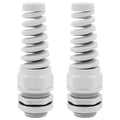 Strain Relief Cord Connector,LISTENJIALE 2Pcs NPT 3/4" Waterproof Cable Gland Flex Spiral Strain Relief Adjustable 12.5-18mm Cable Connector Nylon Joint with Gaskets(Grey)