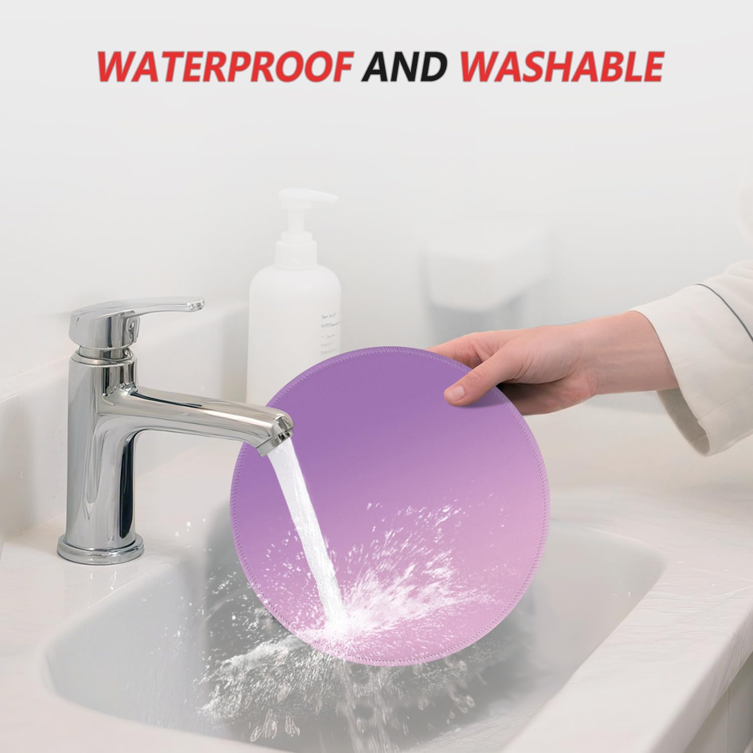 ITNRSIIET Mouse Pad Non-Slip Rubber Base Smooth Surface Stitched Edges Waterproof Durable Compatible with All Mice for Office & Gaming, Desk Accessory, Diameter 8.7 inch, Lilac Gradient