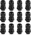 Cable Gland 12 Pack 3/8" NPT Waterproof Adjustable Connector Strain Relief Cord Connectors Joints Nylon with Gaskets…
