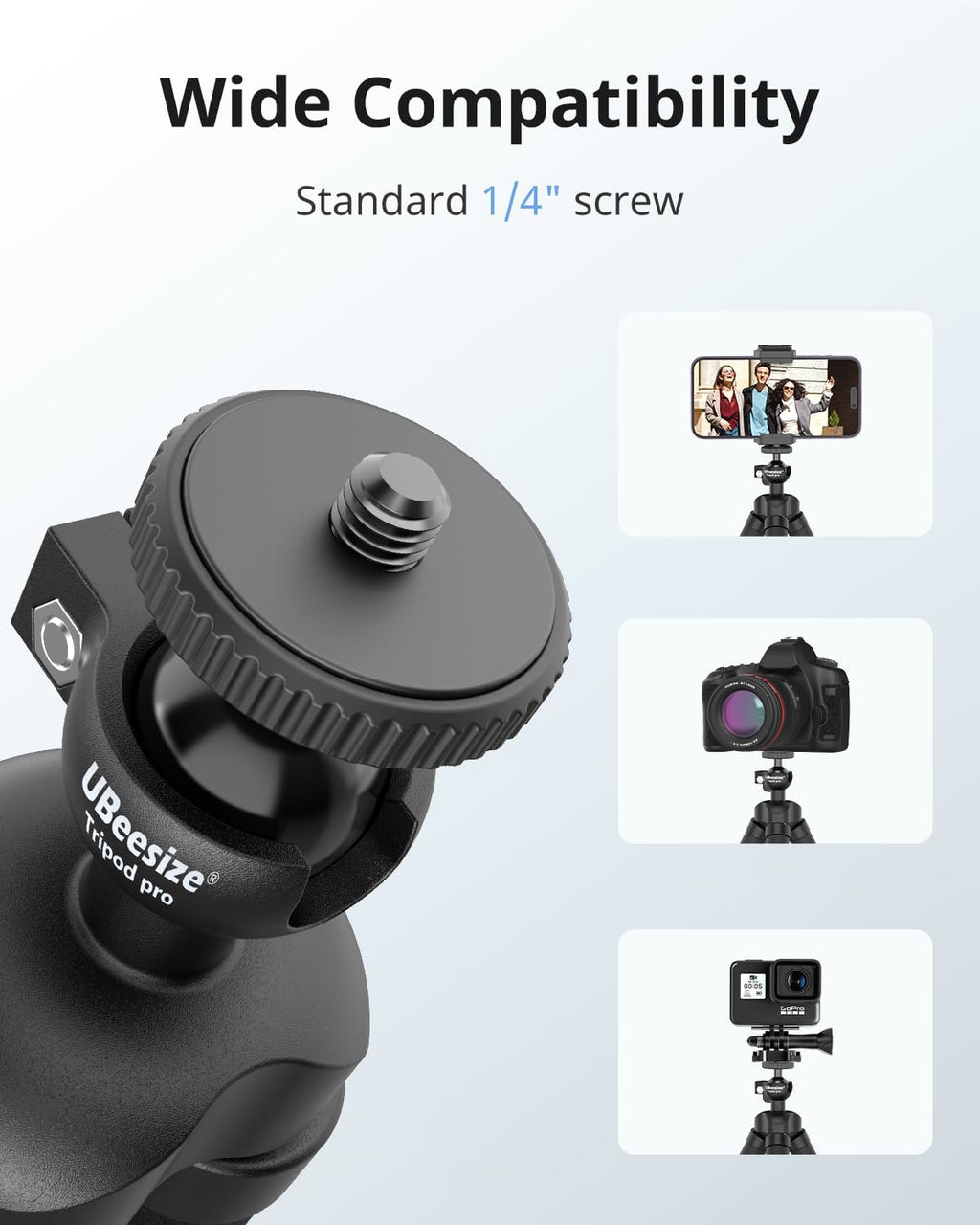 UBeesize Flexible Mini Phone Tripod, Portable and Adjustable Camera Stand Holder with Wireless Remote and Universal Clip, Compatible with Cellphones, Sports Cameras
