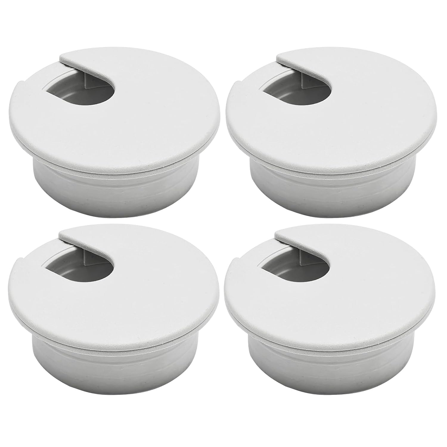 Desk Grommet 1-3/8" (35 mm), Desk Cord Hole Cover, Cable Grommet ABS Plastic, Desk Hole Grommet for Office and Home Table Cable, Detachable Cable Cord Organizer (Light Grey 4 Pcs)