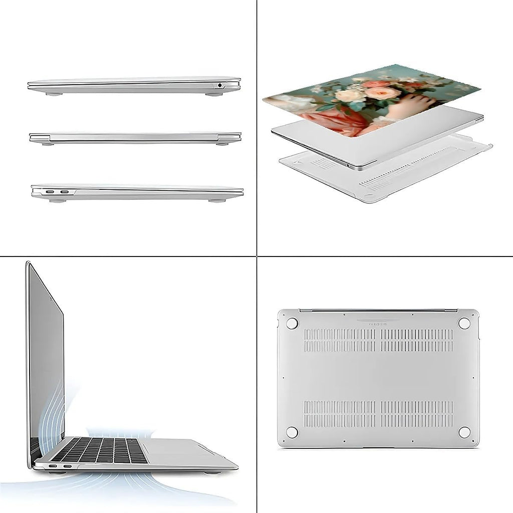 Compatible with MacBook Air 13.3 13.6 Inch Case 2022 2021 2020 2019 Plastic Hard Shell Case Cover,13.3 Pro(A1706/A1708/A1989/A2159/A2289/A2338), A Lady with Flowers