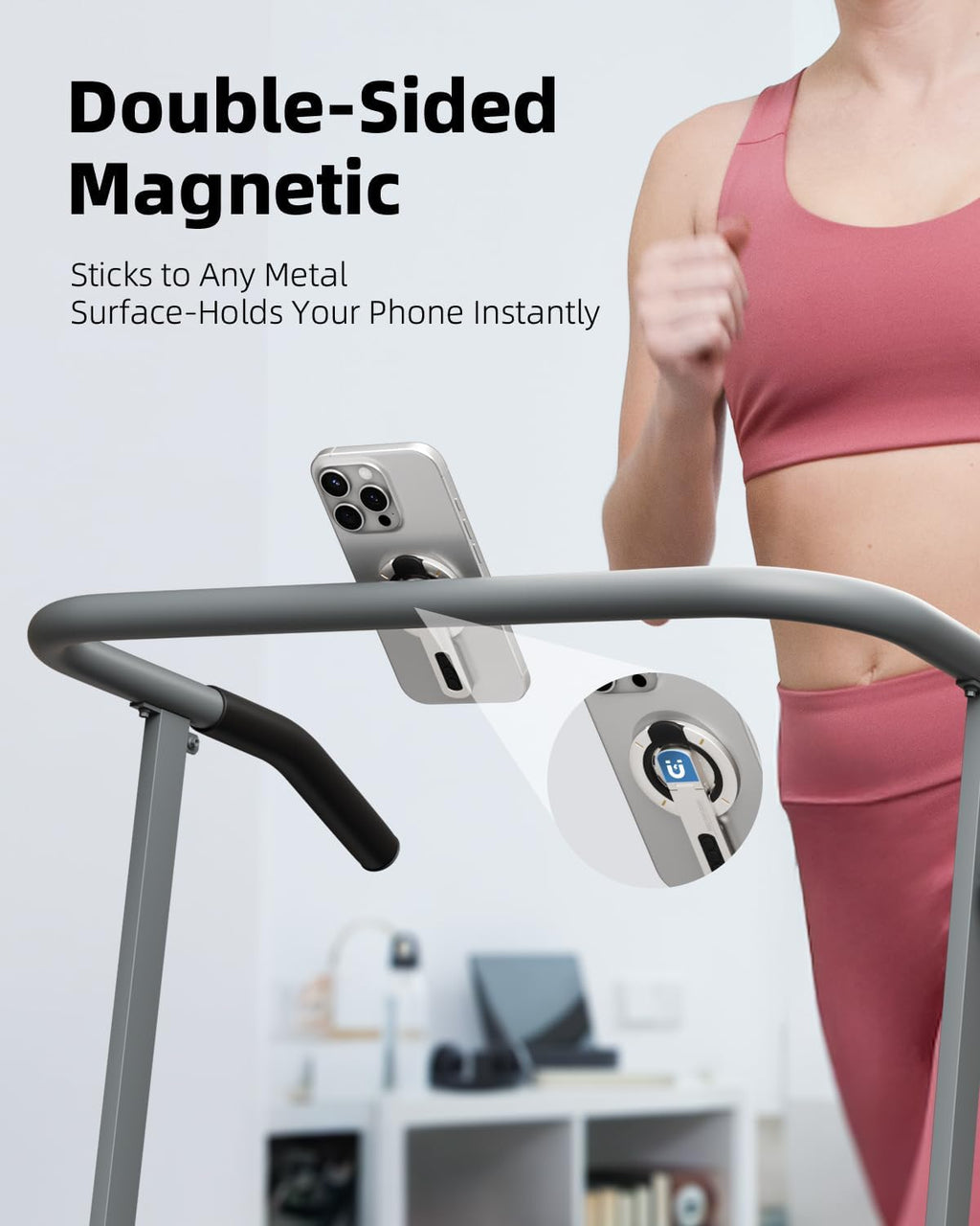 TODI for MagSafe Phone Grip Stand, 3-in-1 Magnetic Finger Ring Holder with Double-Sided Magnet, Fidget Toy Design, Magnetic Phone Stand for iPhone 16/15/14/13/12 Series (White)
