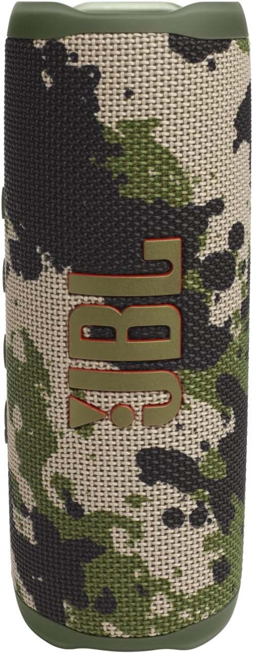 JBL Flip 6 - Portable Bluetooth Speaker, powerful sound and deep bass, IPX7 waterproof, 12 hours of playtime, JBL PartyBoost for multiple speaker pairing for home, outdoor and travel (Camo)