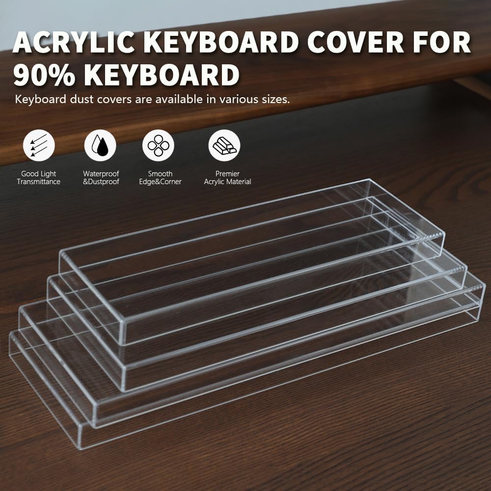 Acrylic Keyboard Dust Cover,87 Keys Transparent Mechanical Keyboard Protective Cover,Compatible with Computer Gaming Keyboards (13.98''x5.08''x0.87'')