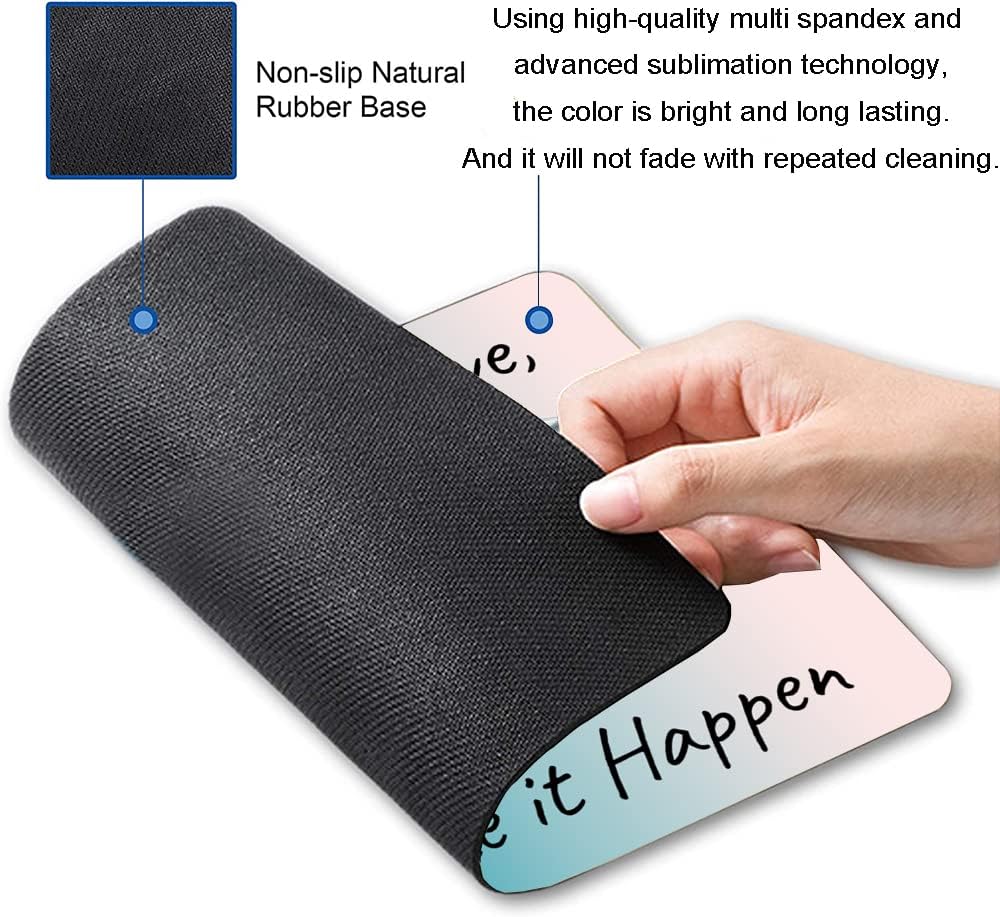 Mouse Pad, Premium-Textured Mouse Mat, Non-Slip Rubber Base Mousepad for Laptop, Computer & PC,9.5×7.9 in,Inspirational Quote Stay Positive