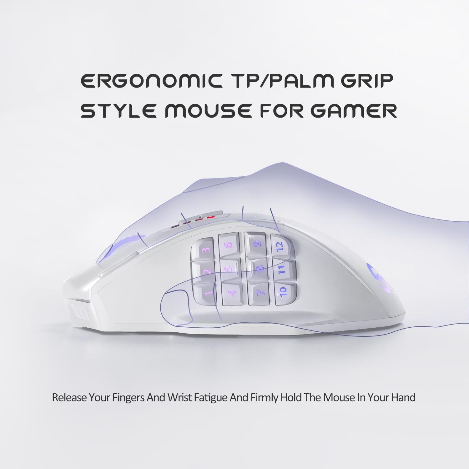 UtechSmart Venus Pro Wireless MMO Gaming Mouse, 16,000 DPI Optical Sensor, 2.4 GHz Transmission Technology, Ergonomic Design, 16M Chroma RGB Lighting, 16 Programmable Buttons, Up to 70H