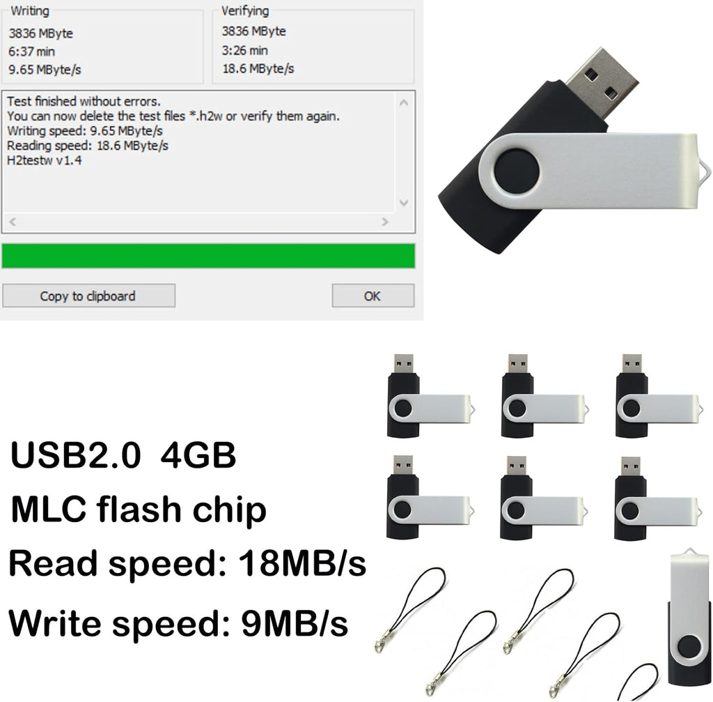 lcwamy 4GB Flash Drives 50 Pack USB Drives Bulk USB Flash Drive 50 Pack Flash Drive Bulk Thumb Drive CupShadow (Black, No Logo 4GB 50PCS)