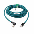 M12 GigE Ethernet 8 Pin X-Code RJ45 Cable CAT7e for Cognex Basler Baumer Sick Keyence Datalogic Microscan Vision Camera Sensor Reader, Right Angle 90-Degree (20m)