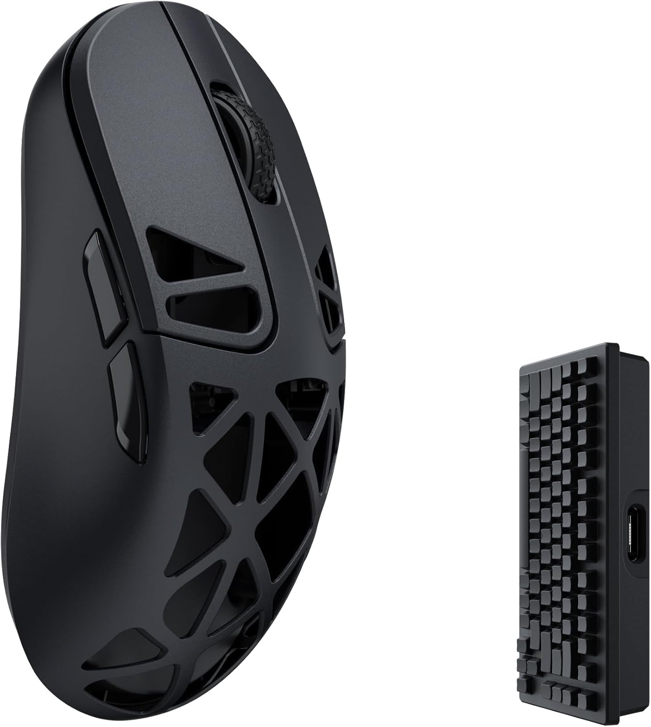 M3 Mini 4K Wireless Mouse Signature Edition 5.1/2.4 GHz/Wired Optical Mouse, Ultra-Lightweight 55g Programmable PixArt 3395 Sensor with up to 26,000 DPI/ 650 IPS for Windows Mac Linux - Black