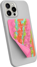 Suction Phone Case Mount, Sillicon Adhesive Phone Accessory for iPhone and Android, Hands-Free Fidget Toy Mirror Shower Phone Holder, Tiktok Videos and Selfies (Rainbow)