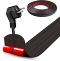 Floor Cord Cover Self Adhesive Cord Hider,20FT Cable Management, Extension Strip Protector for Wires, Prevent Cable Trips for Offices, Gyms, Exhibitions Cavity:0.39"(W) x 0.27"(H) Black Wood