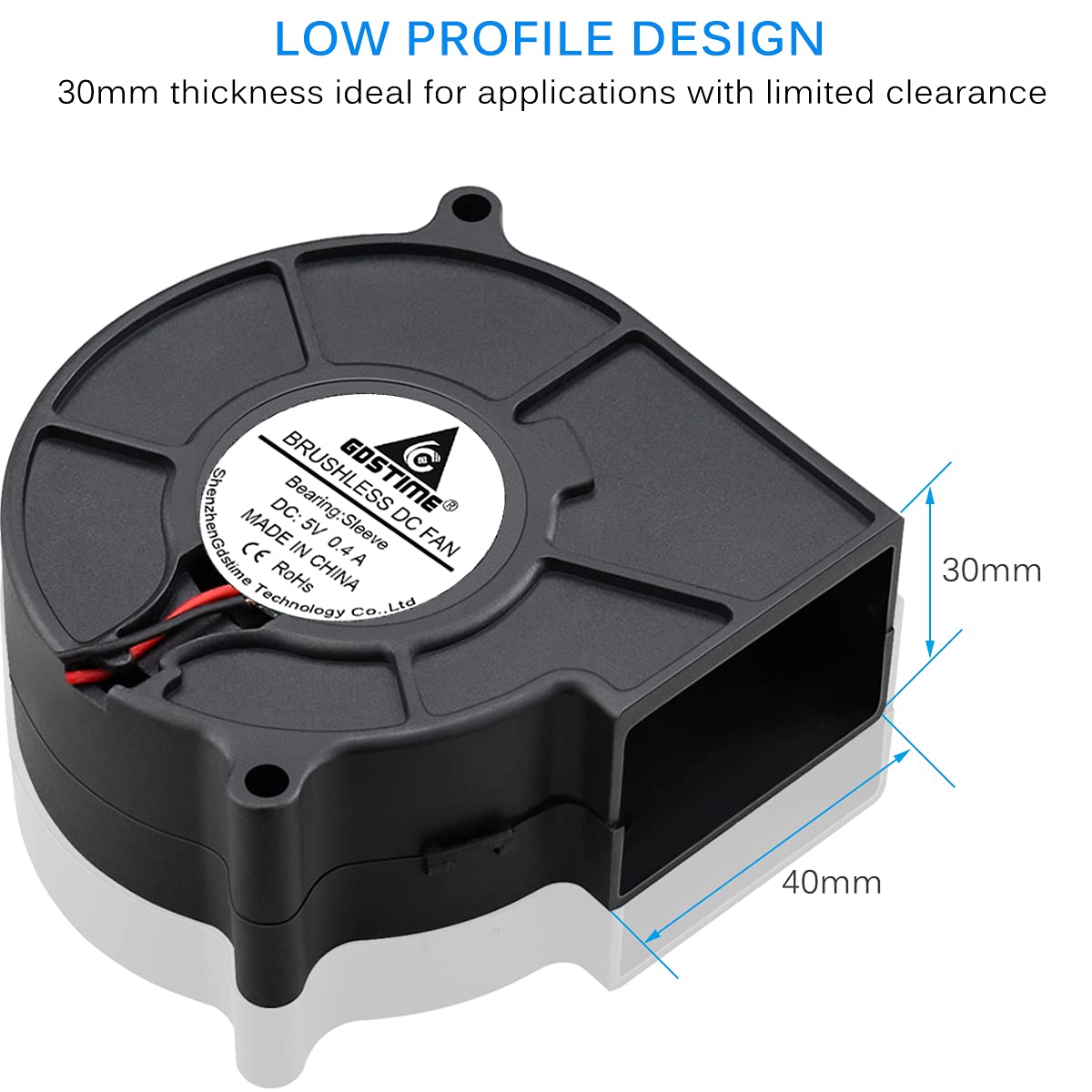 GDSTIME 7530 75mm x 75mm x 30mm 5V USB Blower Brushless Cooling Fan