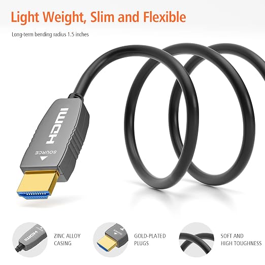 RUIPRO 8K Fiber Optic HDMI 2.1b Cable 10 Feet 48Gbps 8K60Hz 4K120Hz Dynamic HDR - Image 5