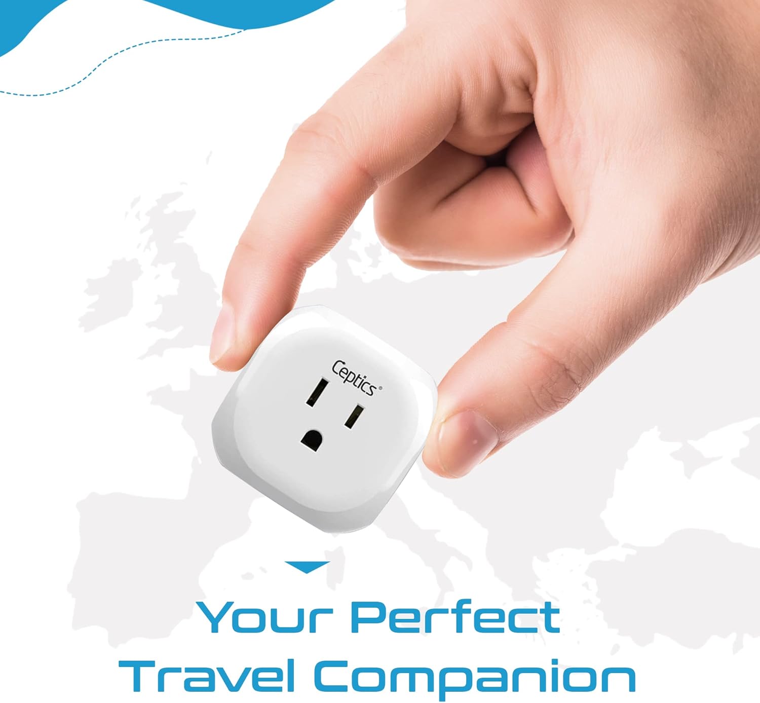 Ceptics India, Pakistan Travel Adapter - 4 Input - Ultra Compact - Light Weight - USA to Any Type D Countries Such as Bangladesh, Maldives and More - 4 Pack (PT-10-4PK)
