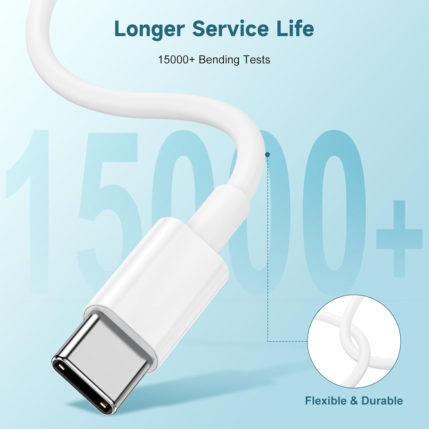 60W USB C to Cable [3Pack] iPhone 15 Fast Charging Cable,3ft Short USB-C to USBC Power Cord for iPhone 16/15 Pro Plus Pro Max, MacBook Pro Air/IPad/iPad Pro 12.9/11,AirPods 4(White)