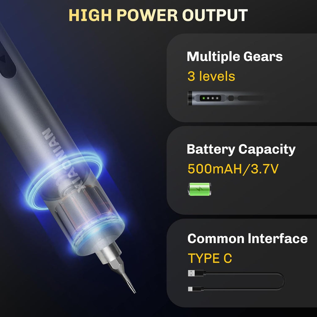 3.7V Precision Electric Screwdriver Set,50 IN 1 Small Power Magnetic Storage Mini Electric Screwdriver Cordless Set USB Charging Repair Tool Kit for Electronics Laptop Phone Camera Glasses Watch