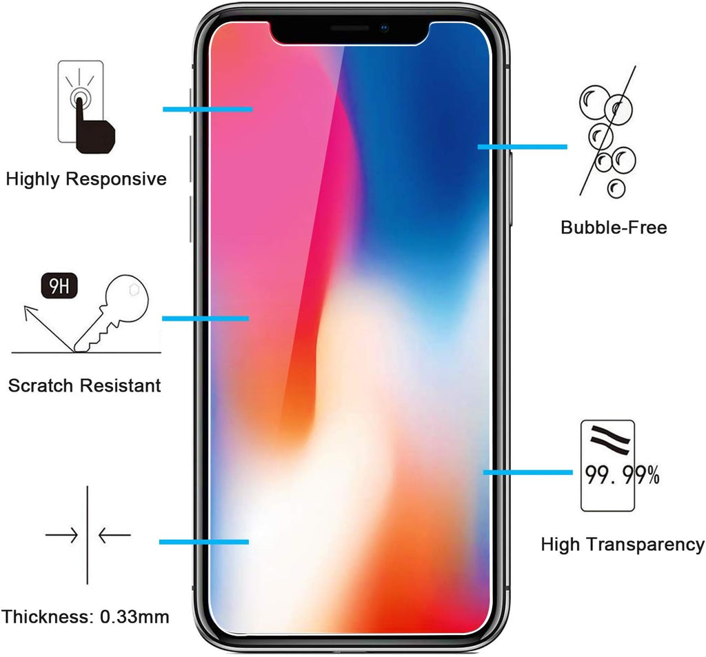 NEW'C 3 Pack Designed for iPhone 11 Pro and iPhone X and iPhone XS Screen Protector,Enhanced Tempered Glass Protection, Case Friendly, Bubble Free Ultra Resistant