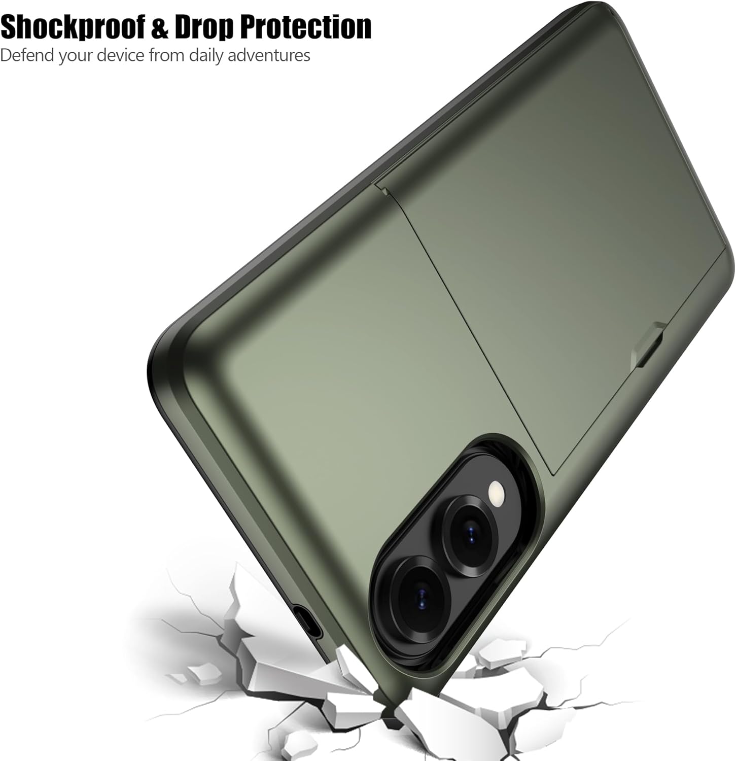 Nvollnoe for Samsung Galaxy S25 Edge Case with Card Holder Dual Layer Heavy Duty Protective Case Hidden Card Slot Slim Wallet Cover for Samsung S25 Edge 6.7''(Green)