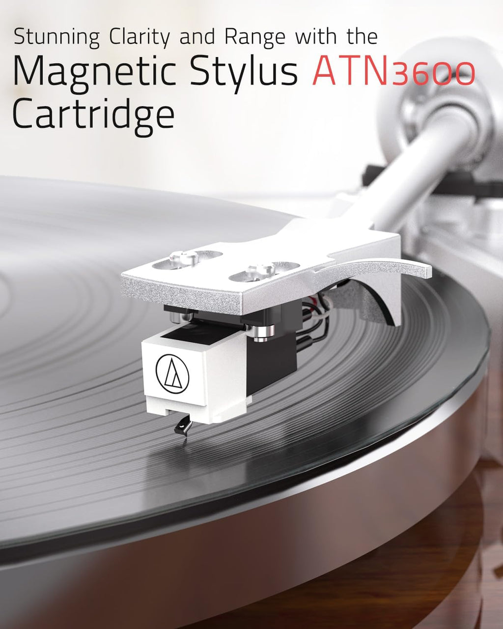 Record Player for Vinyls Turntables Wireless Output Connectivity Belt-Drive 33 45 RPM Speed Phono Line USB Digital to PC Recording MM Audio Cartridge Stylus Adjustable Counterweight Vintage Brown