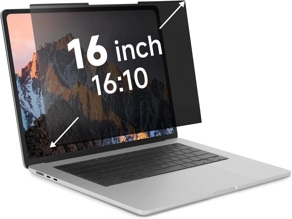 Nano-Suction Laptop Privacy Screen 16 Inch 16:10, Removale Screen Privacy Shield for Laptop, Anti Glare, Anti Bule Light, Screen Protector for Lenovo HP Dell Acer Asus Thinkpad