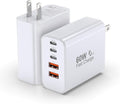 USB C Block 60W, 5 Ports Wall Plug Fast Charging Block, PD+QC Multiport Power Adapter USB C Charger Type C for iPhone 16,15,14,13,12, Pro Max, Galaxy S25, S24, Watch, Tablet, Smartphones -2Pack