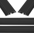 Eapele 10 ft Floor Cord Cover Heavy Duty Cable Protector, Easy to Unroll, Prevent Trip Hazard for Home Office or Outdoor Settings (Black - 2pcs)