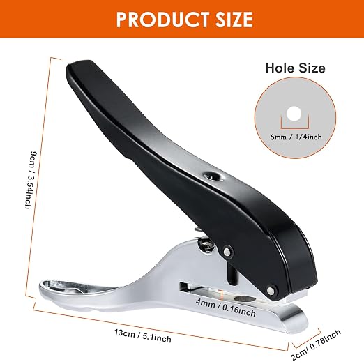 Hole Punch 1/4 inch-6mm Single Hole Punch, Heavy Duty Hole Puncher Single - Image 2