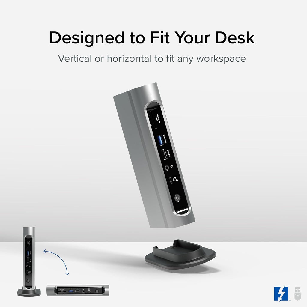 Plugable 16-in-1 Thunderbolt 4 Dock – Dual 4K Monitors for M4 MacBook Air/Pro, 100W Charging, 2X HDMI, 2X DisplayPort, 2.5G Ethernet, 7X USB, MicroSD/SD Card Reader, Audio, Windows & USB4 Compatible