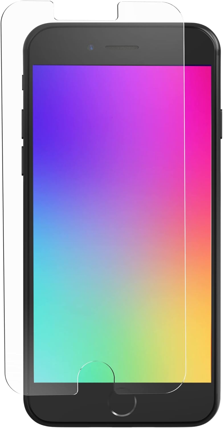 ZAGG InvisibleShield Glass Elite VisionGuard Screen Protector for iPhone SE (3rd/2nd Gen), 8, 7, 6s, 6 – Blue Light Filter, Aluminosilicate Glass, Scratch & Shatter Protection, Easy Install