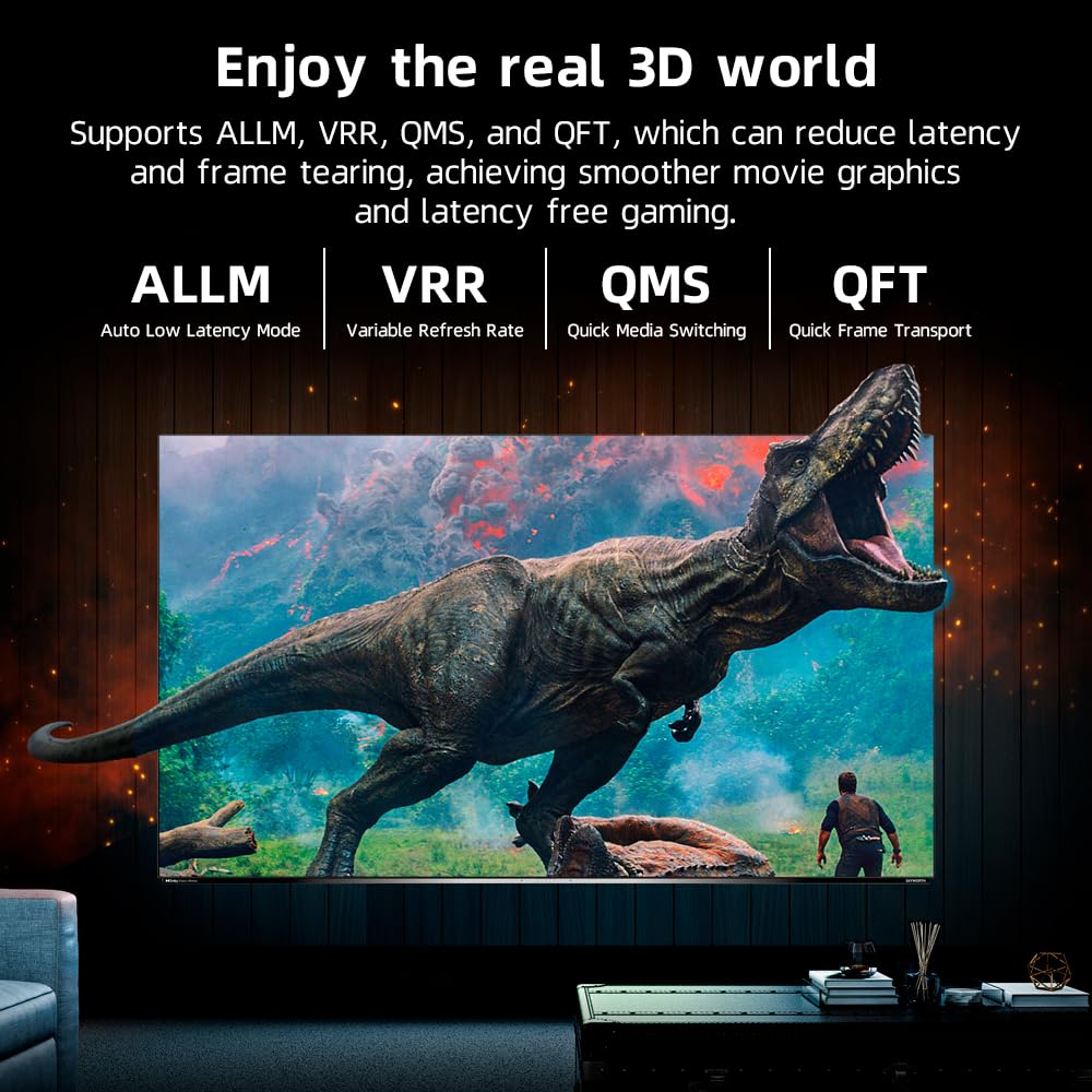 8K HDMI Fiber Optic Cable 30ft, 4K120 8K@60Hz HDMI 2.1 Cable, 48Gbps Ultra High Speed Slim HDMI Optical Audio Cable HDMI Cord, eARC HDR10 HDCP 2.2 Compatible with PS5 Xbox TV Projector