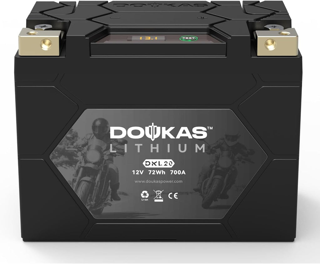 DKL20 700A LiFePO4 Motorcycle Lithium Battery, 12V 6Ah Powersports Battery, Compatible Jet Ski, Quad, Lawn Mower, Scooter, Generator Battery, Snowmobile