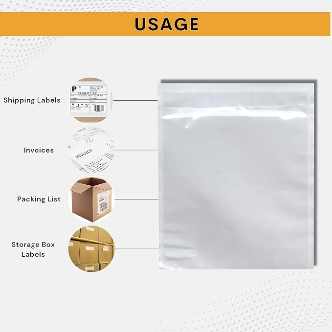 200 Pack 6"x10" Shipping Label Sleeves – Clear Self-Adhesive Packing Slip - Image 7