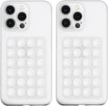 2 Pack Silicone Suction Phone Case Mount, Silicon Adhesive Phone Grip for Smartphones, Hands-Free Mirror Shower Phone Holder for Selfies, Tiktok Videos (Translucent)