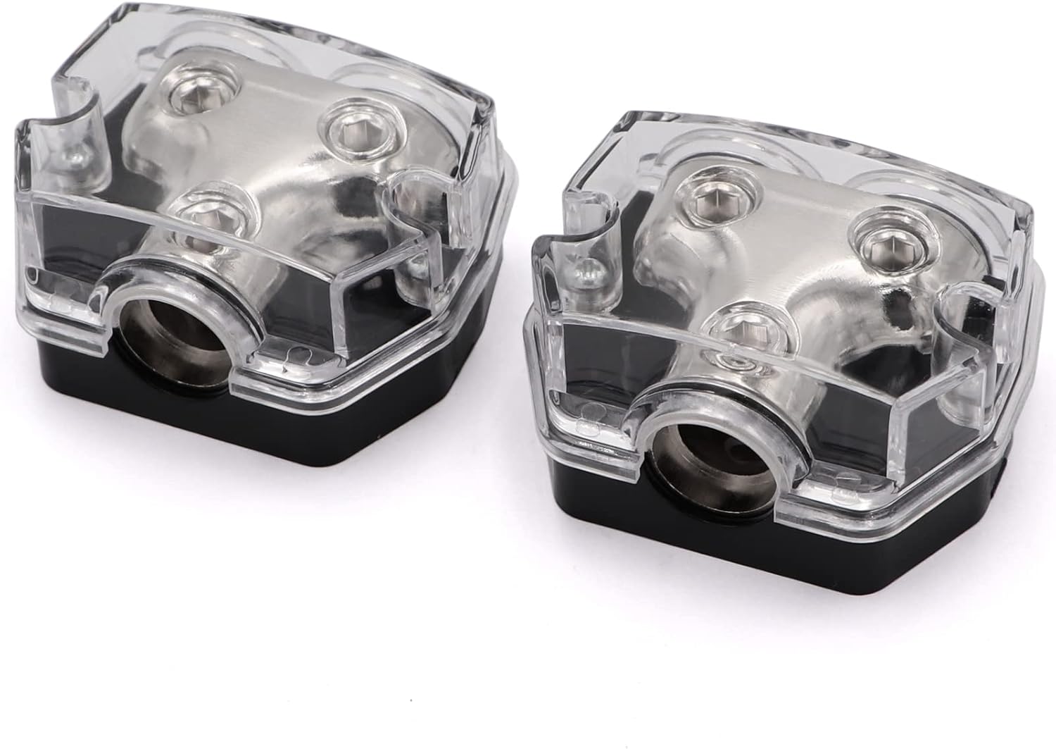 2 Way Power Distribution Block 1x 0 GA in 2X 0 GA Out Circuit Protector Distribution Connecting Blocks for Car Audio Splitter,2Pcs
