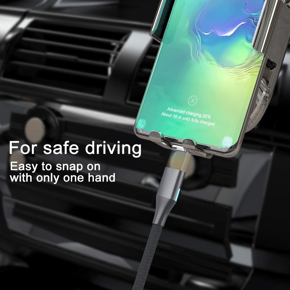 N. NETDOT Magnetic Charging Cable, Gen10 Nylon Braided 2-in-1Magnetic Phone Charger Compatible with USB-C and Micro-USB Devices (3.3ft/2 Pack Black)