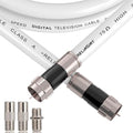 75ft RG6 Coaxial Cable White, 75 Ohm Coax Cable by RELIAGINT
