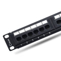 NewYork Cables 12 Port Cat6 Patch Panel – 10Gb Ethernet, 1U Horizontal Wall Mount Loaded 10-Inch Keystone, UTP, Cable Ties, – Black