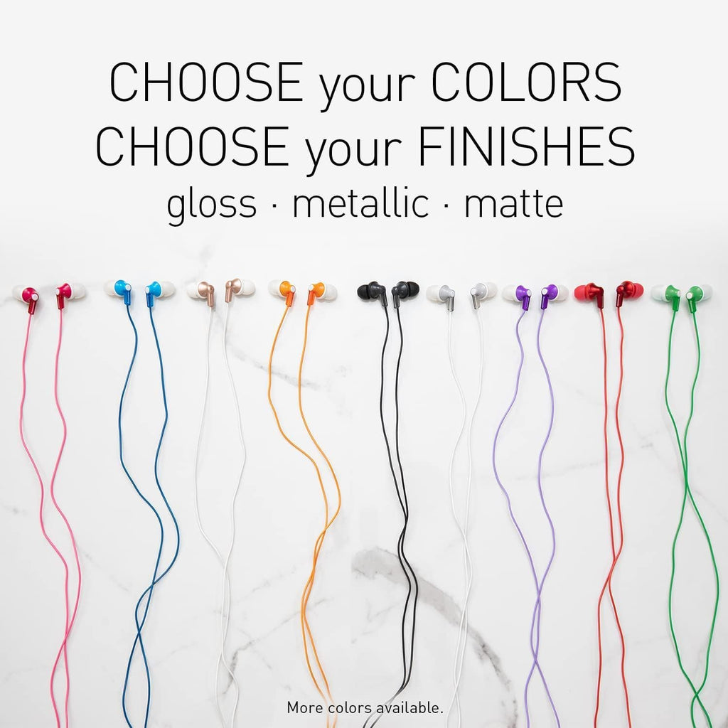 Panasonic ErgoFit Wired Earbuds, 3.5mm Jack in-Ear Headphones with Dynamic Crystal-Clear Sound and Soft Ergonomic Custom-Fit Earpieces (S/M/L), for Phones and Laptops - RP-HJE120-VA (Metallic Purple)