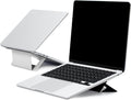 MOFT Laptop Stand for Desk, Adhesive Airflow Laptop Cooling Riser for Heat Dissipation with 2 Adjustable Viewing Angles, Foldable & Portable Computer Stand Compatible with Laptops 11"-16",Misty Cove