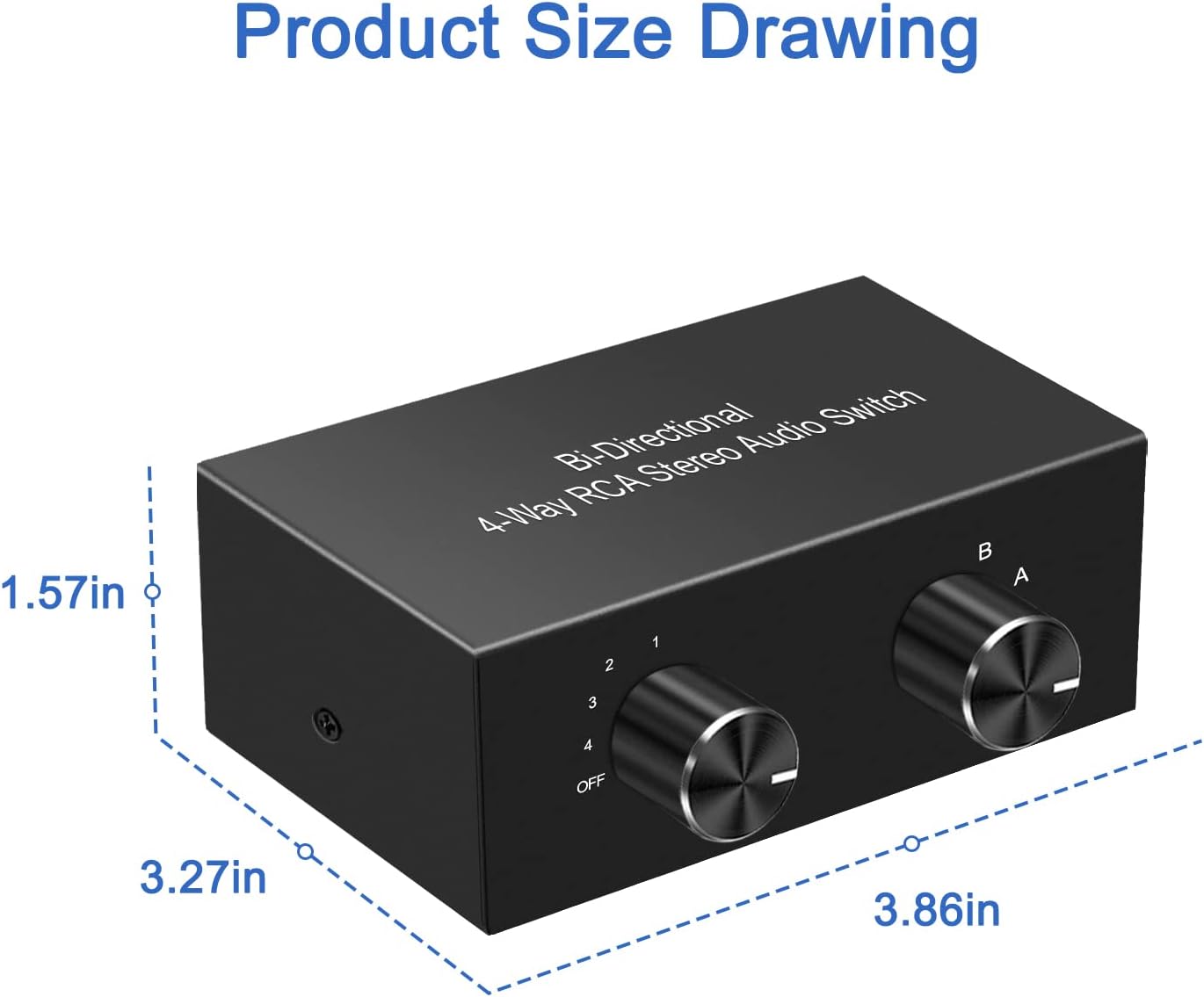 Y.D.F 4-Way Bi-Directional RCA Switch, HiFi AV L/R Sound Channel 2 in 4 Out or 4 in 2 Out, L/R Sound Channel Audio Switcher Splitter RCA Stereo Selector for DVD Stereo Speaker CD Player
