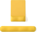 UnivoColors Design-Wave Set of Keyboad Wrist Rest & Mouce Pad,Artificial Sheepskin+Memory Foam+Ergonomic+Anti-Slip Gel, Resilience Support During Work and Gaming,Keyboard Accessory,Yellow