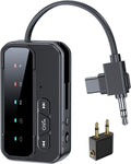 Bluetooth 5.4 Transceiver Pro - Dual Audio Streaming for Airplane, Car & Home, Wireless Adapter for TV/Stereo/Headphones (2 Devices Simultaneous)