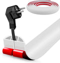 Floor Cord Cover Self Adhesive Cord Hider,10FT Cable Management, Extension Strip Protector for Wires, Prevent Cable Trips for Offices, Gyms, Exhibitions Cavity:0.39"(W) x 0.27"(H) White