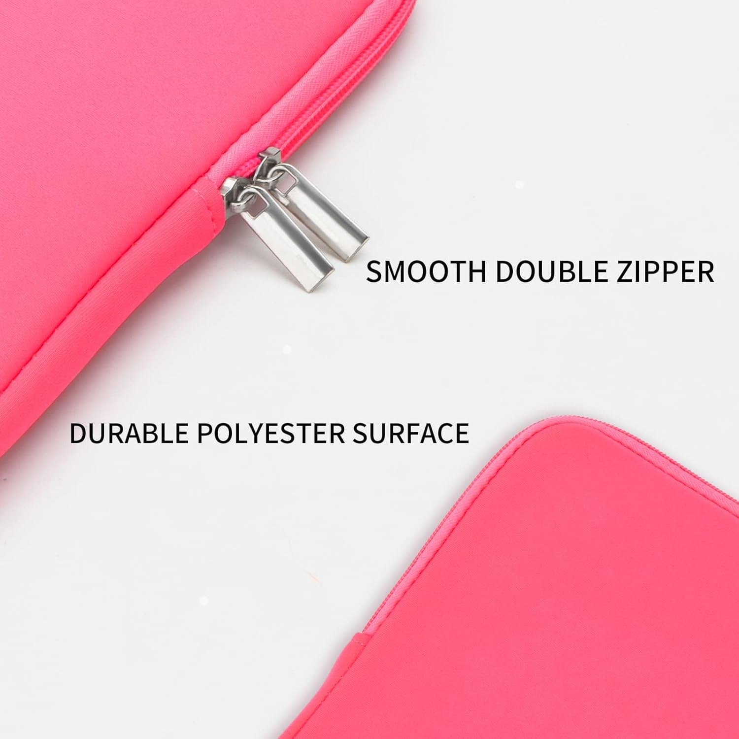 RAINYEAR 15 Inch Laptop Sleeve 15" Protective Soft Case Padded Carrying Cover Specially Compatible with 15.4" MacBook Pro/Air A3241 A2941 A3114 A1938 A1707 A1990 (Bright Pink, Upgraded Version)