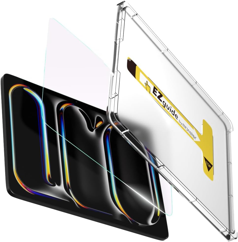 BELLEMOND Tempered Glass Screen Protector designed for iPad Pro 13" (M5, 2025/M4, 2024) - Anti Blue Light filter「EZ Guide」Alignment Kit for Flawless Installation, 10H Hardness - Designed in Japan