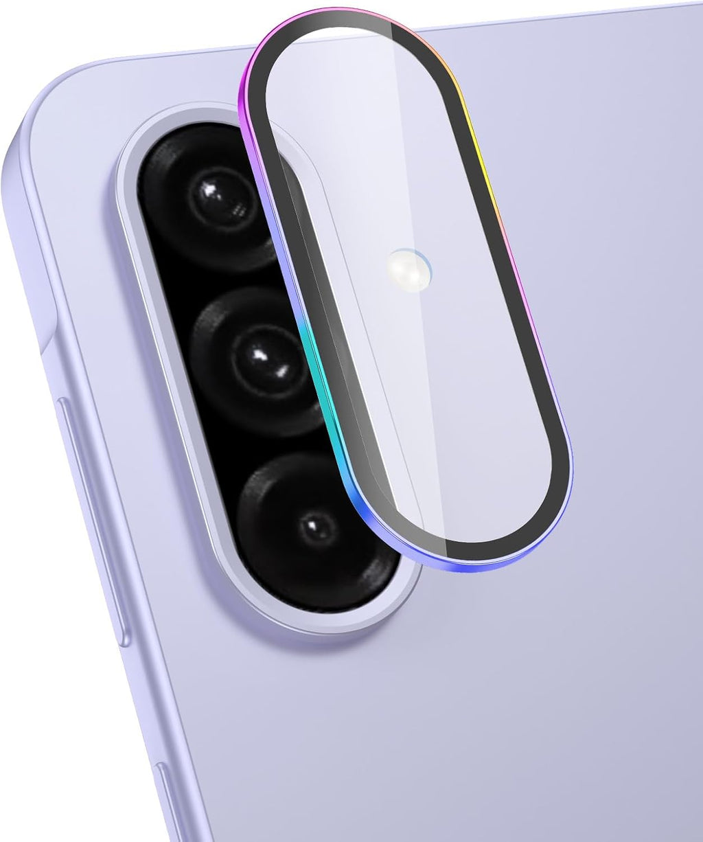 for Samsung Galaxy A36/A56 Camera Lens Protector, Individual Metal Ring Tempered Glass Lens Cover, [Strong Adsorption] Scratch Resistant Ultra-Thin HD Clear Lens Cover, 1 Set-Colorful
